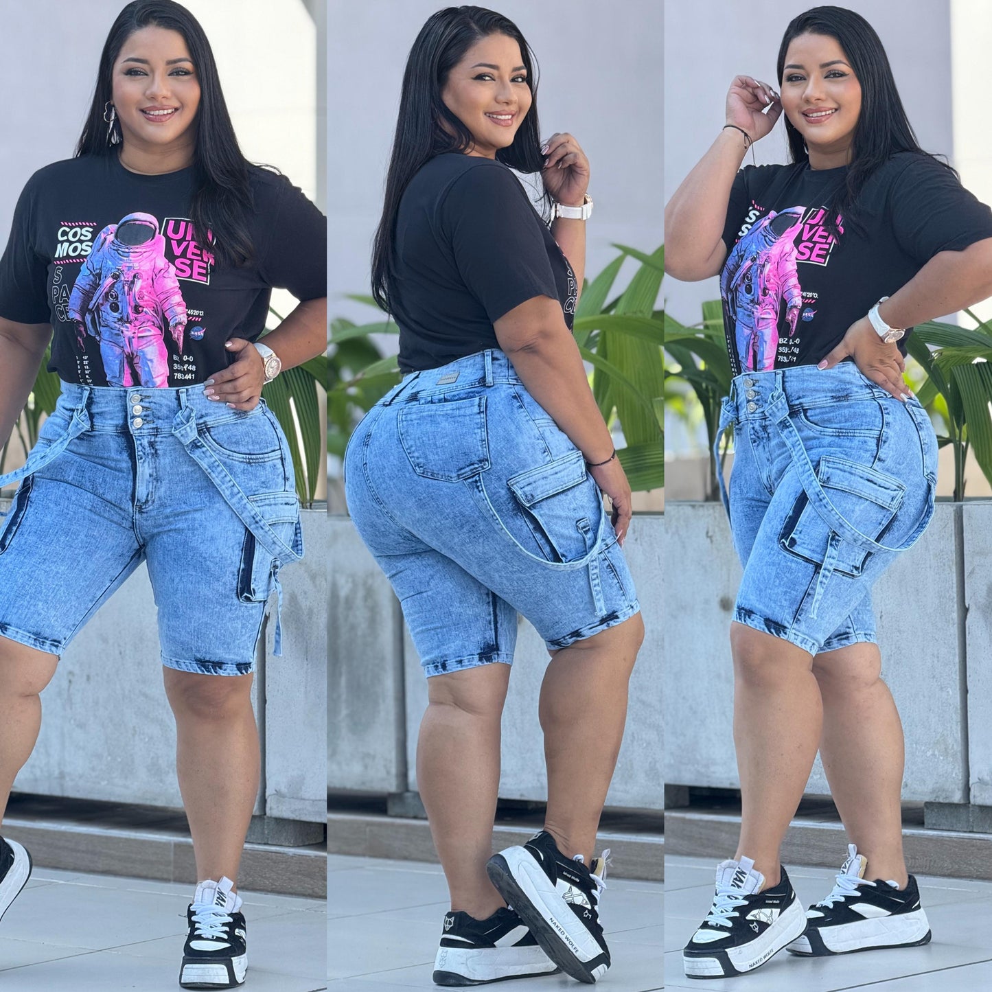 C25224 Torero plus size tipo cargo