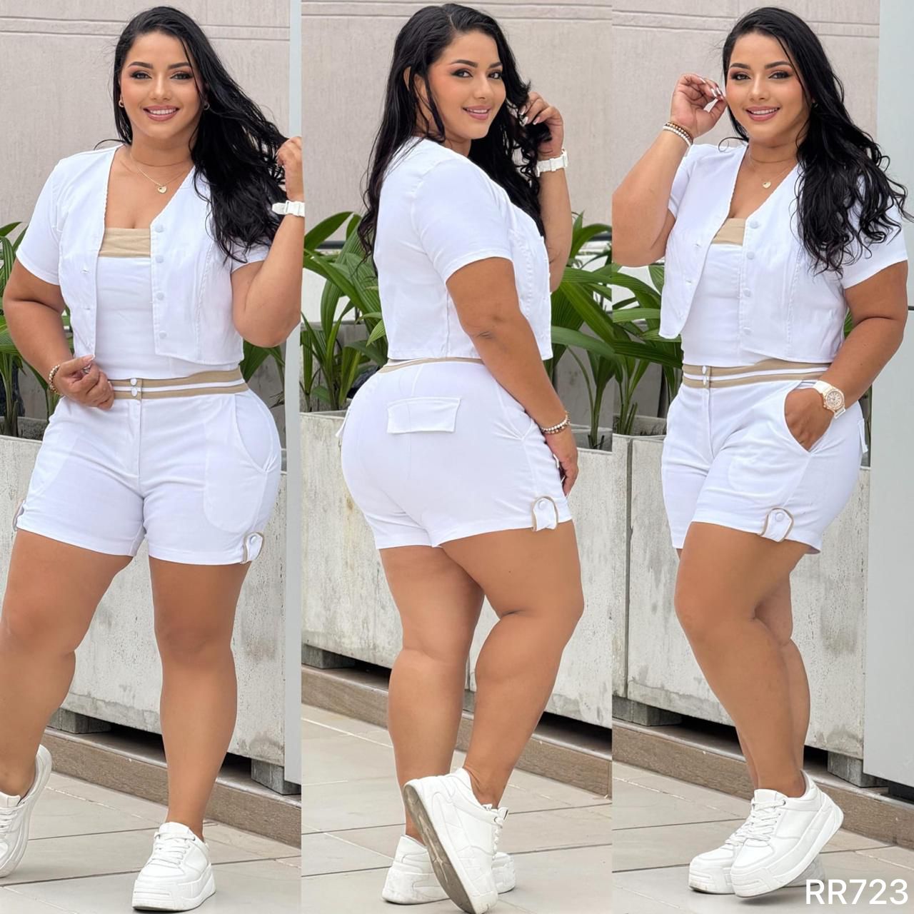 C25222 Conjunto plus size corto