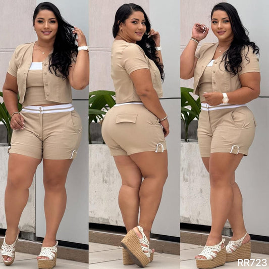 C25222 Conjunto plus size corto